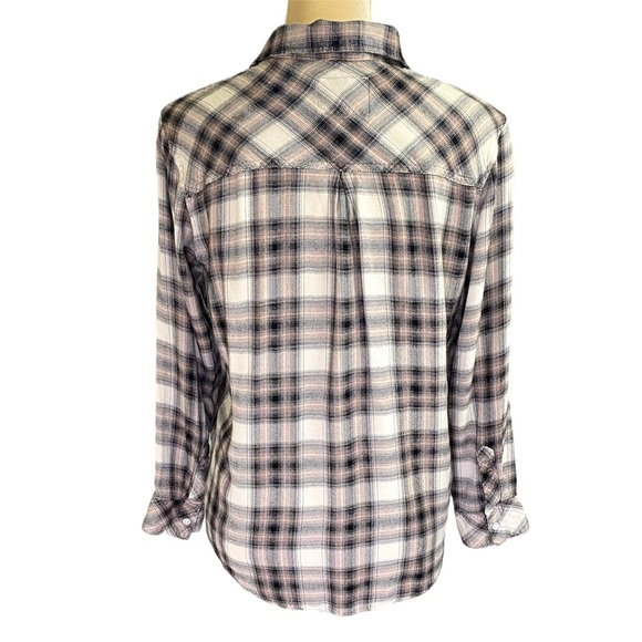 Rails Hunter Button-Front Shirt in Ivory Coal Blush - Picture 3 of 10